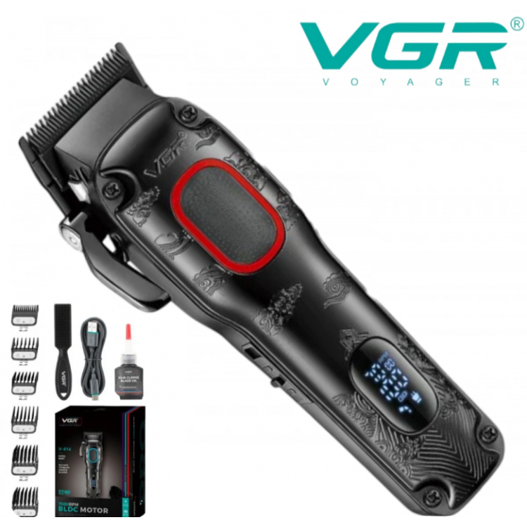 Професионална Машинка за Подстригване VGR V-016 за Коса и Брада Метален Корпус BLDC Мотор Машинка