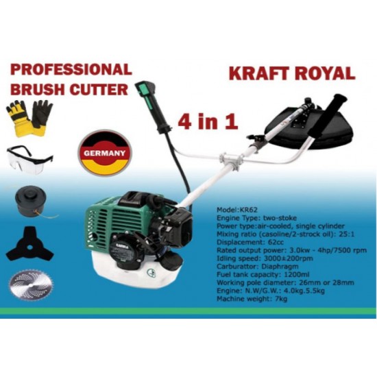 Храсторез Kraft Royal 62cc 4к.с. Бензинов Тример за трева Храсторез Kraft Royal 62cc 4к.с. Бензинов Тример за трева