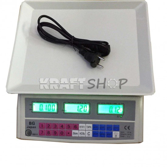 Електронен кантар до 40кг с пластмасова тарелка Електронен кантар до 40кг с пластмасова тарелка