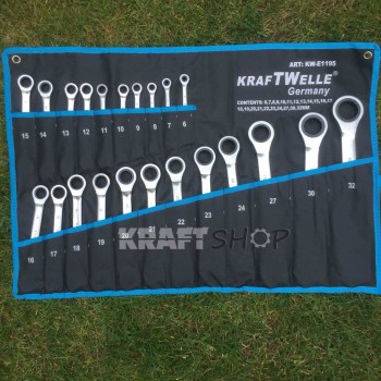 ПЪЛЕН КОМПЛЕКТ Немски Тресчотни ключове 22ч KrafTWelle 6-32мм ПЪЛЕН КОМПЛЕКТ Немски Тресчотни ключове 22ч KrafTWelle 6-32мм