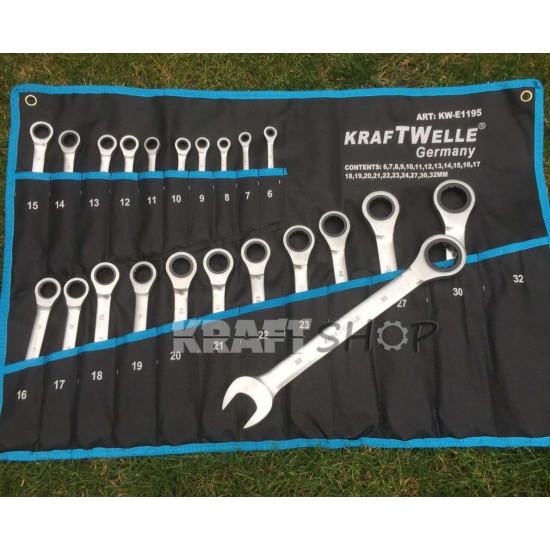 ПЪЛЕН КОМПЛЕКТ Немски Тресчотни ключове 22ч KrafTWelle 6-32мм ПЪЛЕН КОМПЛЕКТ Немски Тресчотни ключове 22ч KrafTWelle 6-32мм
