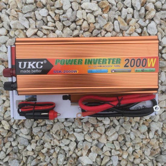Инвертор на напрежение, UKC, 12V / 24V 220V, мощност 2000W Инвертор на напрежение, UKC, 12V / 24V 220V, мощност 2000W