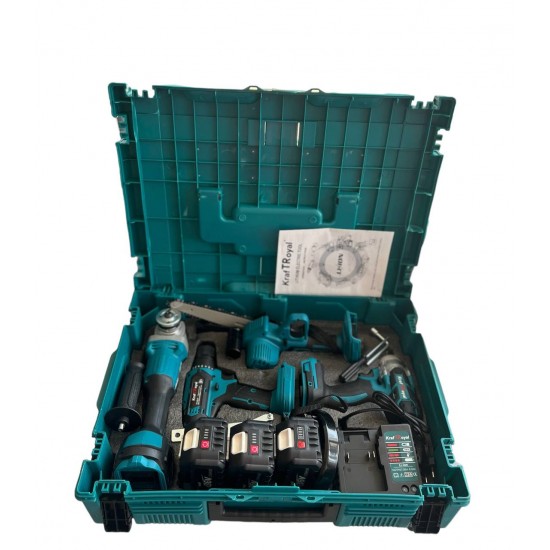 Акумулаторен трион 15 см шина, ъглошлайф 125ММ, гайковерт и винтоверт 36V с 3 бр. батерии 8AH в куфар и зарядно Акумулаторен трион 15 см шина, ъглошлайф 125ММ, гайковерт и винтоверт 36V с 3 бр. батерии 8AH в куфар и зарядно