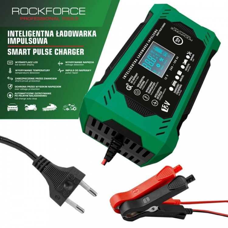 Зарядно Устройство за Акумулатор 6А 12V 2AH-100AH ROCKFORCE Зарядно Устройство за Акумулатор 6А 12V 2AH-100AH ROCKFORCE