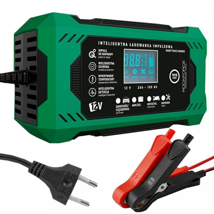 Зарядно Устройство за Акумулатор 6А 12V 2AH-100AH ROCKFORCE Зарядно Устройство за Акумулатор 6А 12V 2AH-100AH ROCKFORCE