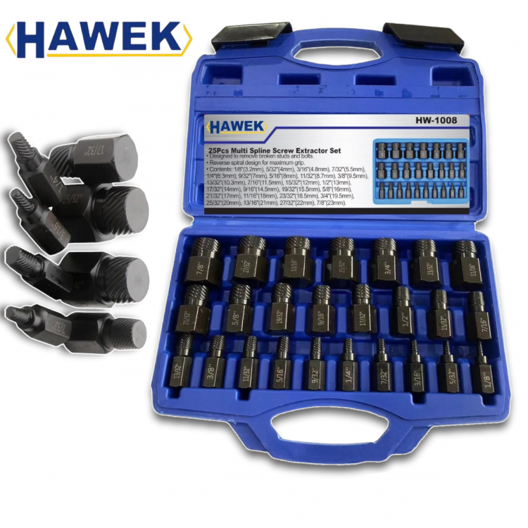Екстрактори 25 части HAWEK HW-1008 Екстрактори 25 части HAWEK HW-1008