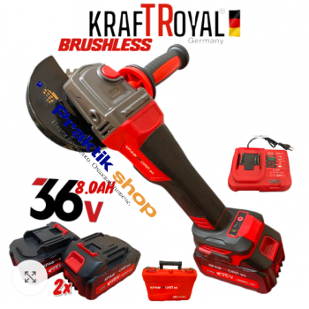 Акумулаторен ъглошлайф 36V 8Ah 125 мм KraftRoyal Red