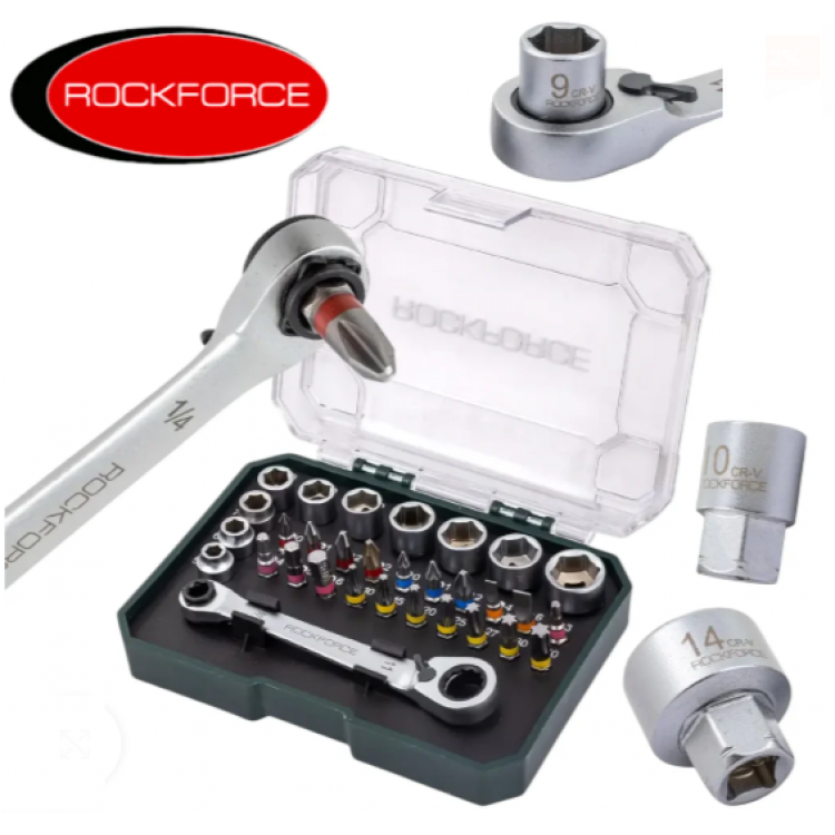 МИНИ ГЕДОРЕ 31 ЧАСТИ 1/4'' ROCKFORCE МИНИ ГЕДОРЕ 31 ЧАСТИ 1/4'' ROCKFORCE