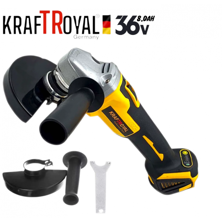 Акумулаторен перфоратор, ъглошлайф 125ММ, гайковерт и винтоверт KraftRoyal 36V с 3 бр. батерии 8AH в куфар и зарядно Акумулаторен перфоратор, ъглошлайф 125ММ, гайковерт и винтоверт KraftRoyal 36V с 3 бр. батерии 8AH в куфар и зарядно