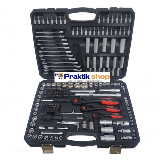 НОВ УСИЛЕН МОДЕЛ Немски куфар с инструменти 216ч Stahl Mayer Гедоре с тресчотни ключове 8-22 НОВ УСИЛЕН МОДЕЛ Немски куфар с инструменти 216ч Stahl Mayer Гедоре с тресчотни ключове 8-22